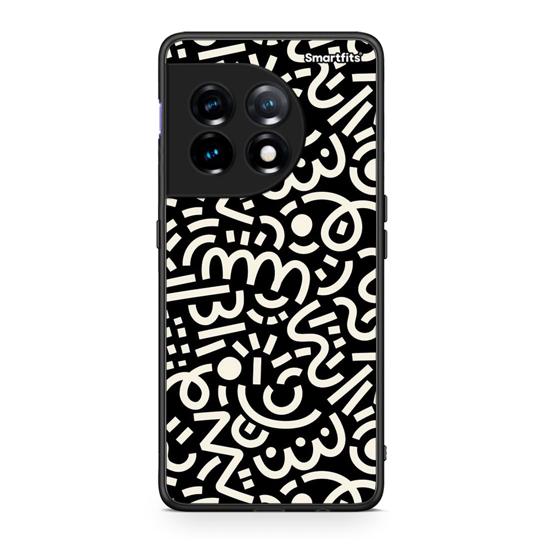 Θήκη OnePlus 11 5G Doodle Art από τη Smartfits με σχέδιο στο πίσω μέρος και μαύρο περίβλημα | OnePlus 11 5G Doodle Art Case with Colorful Back and Black Bezels