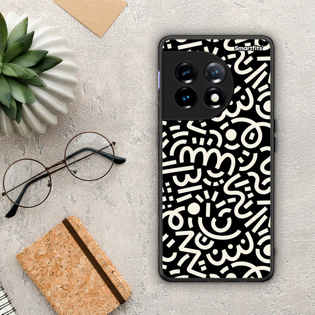 Θήκη OnePlus 11R / ACE 2 5G Doodle Art από τη Smartfits με σχέδιο στο πίσω μέρος και μαύρο περίβλημα | OnePlus 11R / ACE 2 5G Doodle Art Case with Colorful Back and Black Bezels