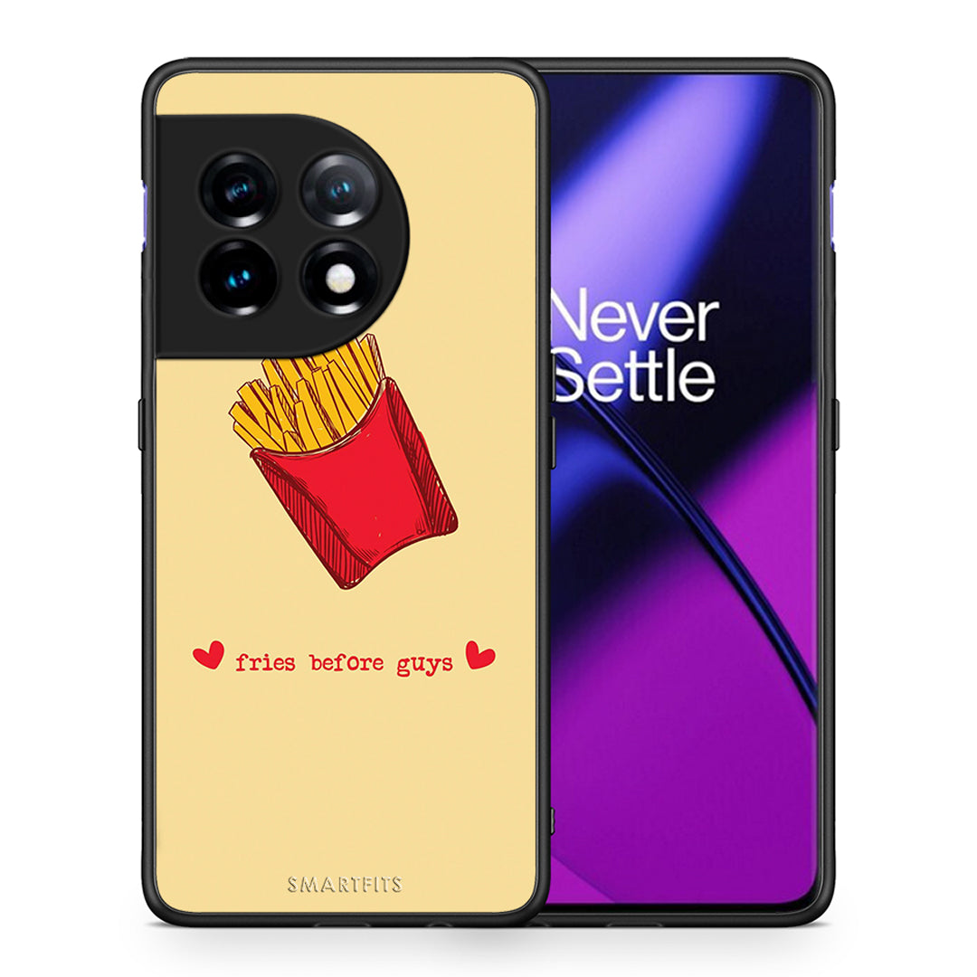 Θήκη OnePlus 11R / ACE 2 5G Fries Before Guys από τη Smartfits με σχέδιο στο πίσω μέρος και μαύρο περίβλημα | OnePlus 11R / ACE 2 5G Fries Before Guys Case with Colorful Back and Black Bezels