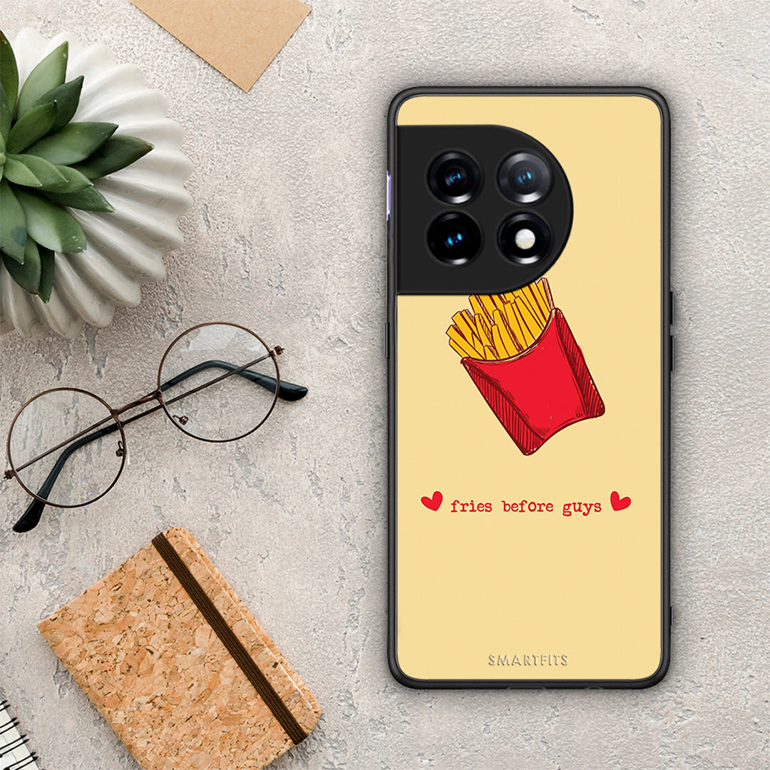 Θήκη OnePlus 11R / ACE 2 5G Fries Before Guys από τη Smartfits με σχέδιο στο πίσω μέρος και μαύρο περίβλημα | OnePlus 11R / ACE 2 5G Fries Before Guys Case with Colorful Back and Black Bezels