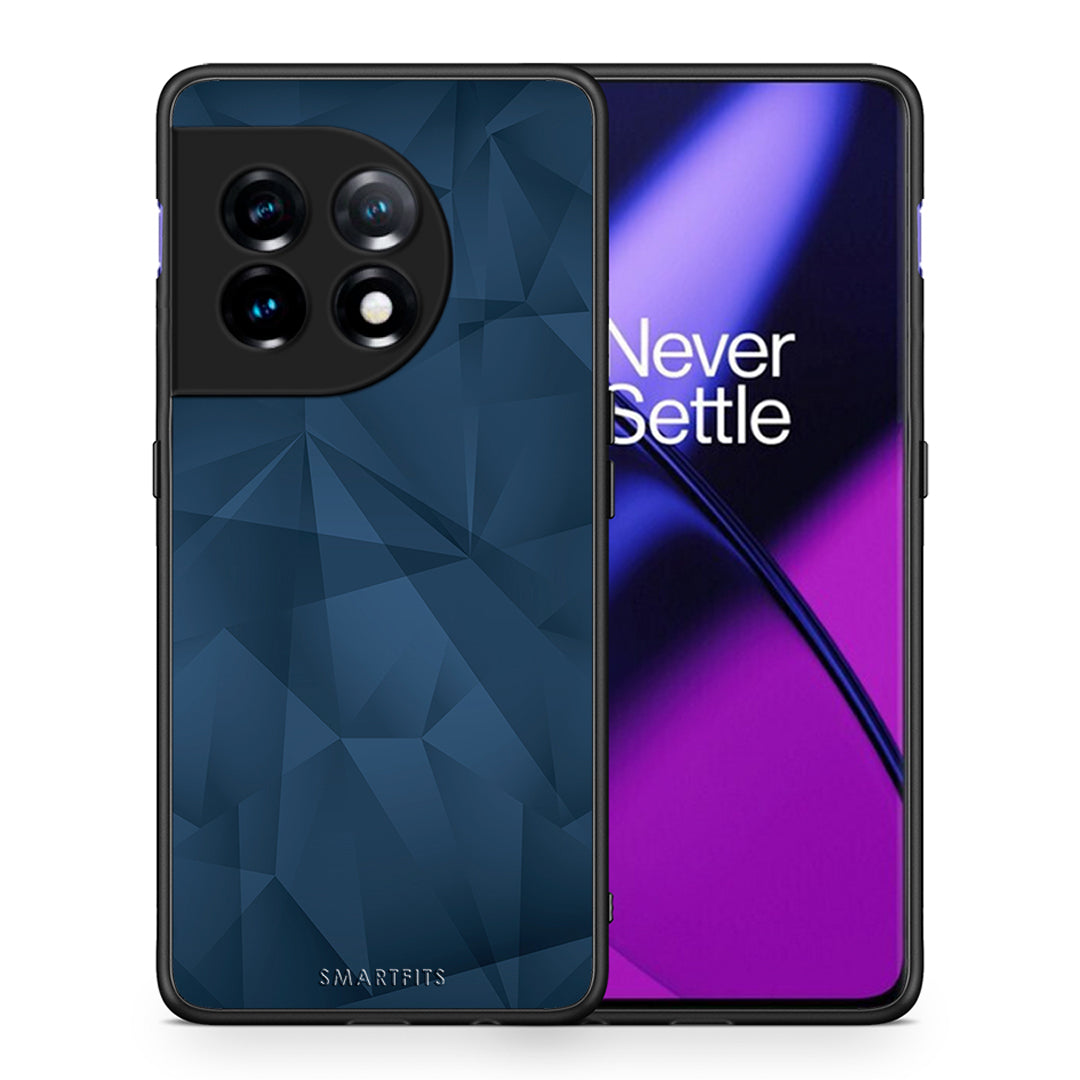 Θήκη OnePlus 11R / ACE 2 5G Geometric Blue Abstract από τη Smartfits με σχέδιο στο πίσω μέρος και μαύρο περίβλημα | OnePlus 11R / ACE 2 5G Geometric Blue Abstract Case with Colorful Back and Black Bezels