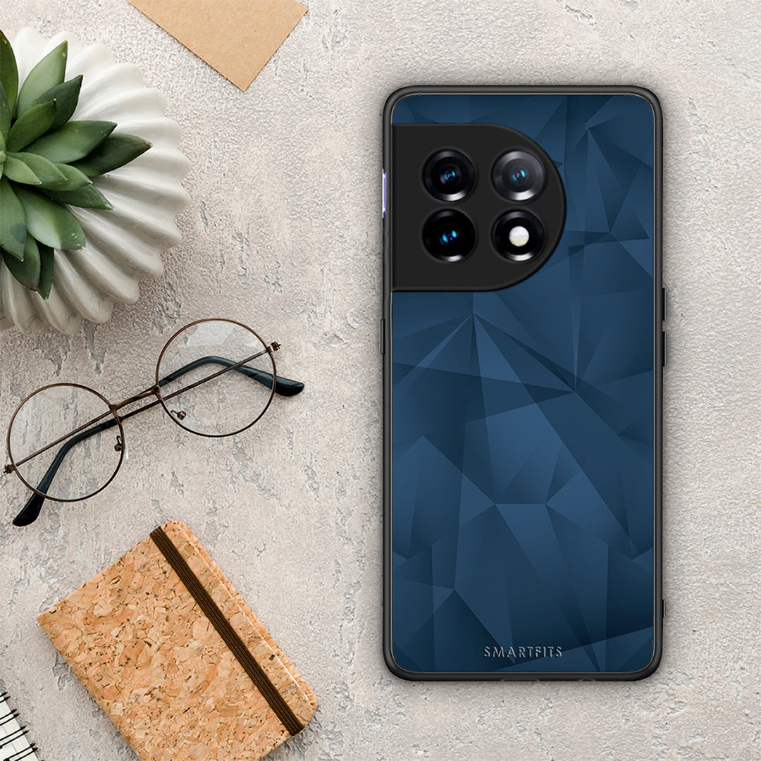 Θήκη OnePlus 11R / ACE 2 5G Geometric Blue Abstract από τη Smartfits με σχέδιο στο πίσω μέρος και μαύρο περίβλημα | OnePlus 11R / ACE 2 5G Geometric Blue Abstract Case with Colorful Back and Black Bezels