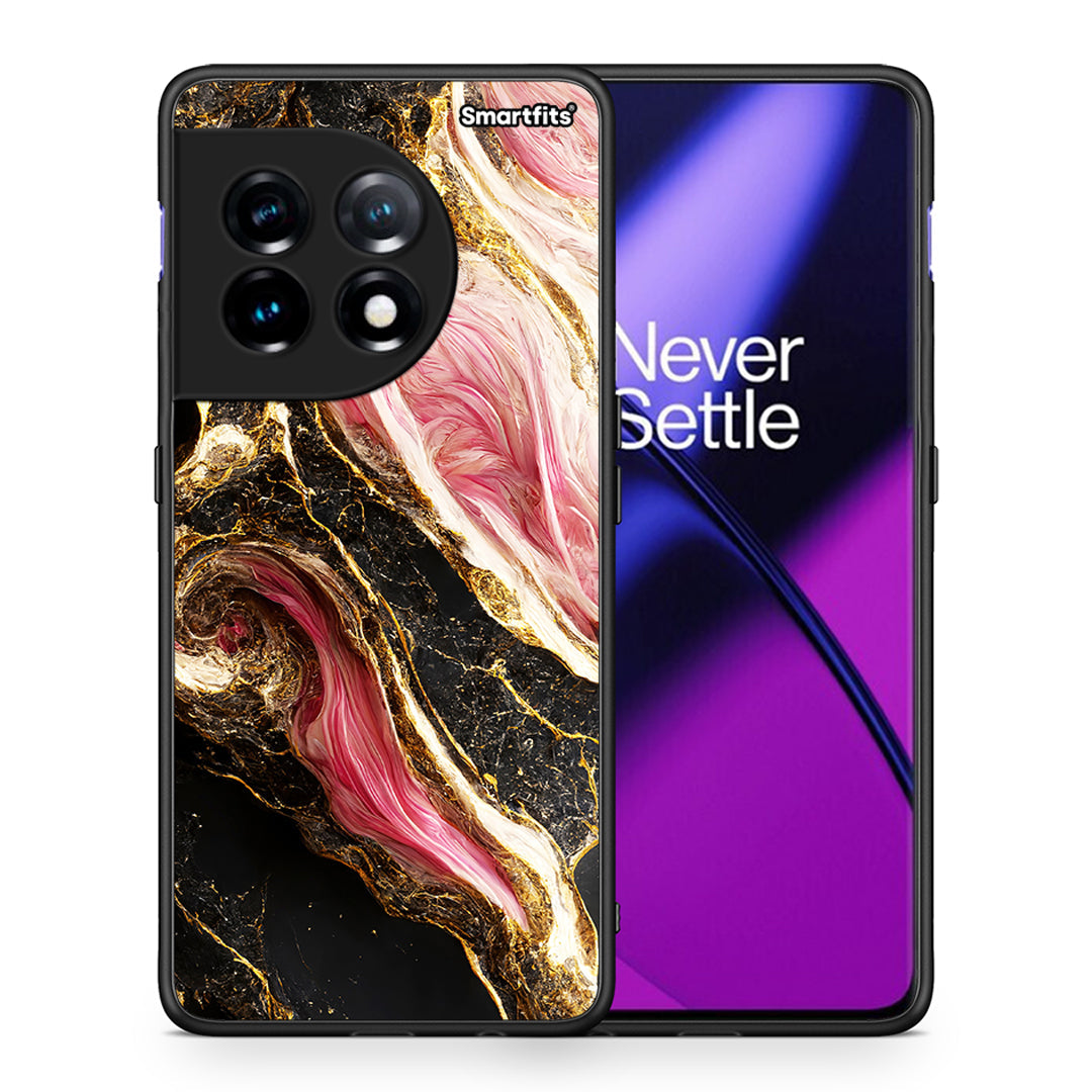 Θήκη OnePlus 11R / ACE 2 5G Glamorous Pink Marble από τη Smartfits με σχέδιο στο πίσω μέρος και μαύρο περίβλημα | OnePlus 11R / ACE 2 5G Glamorous Pink Marble Case with Colorful Back and Black Bezels