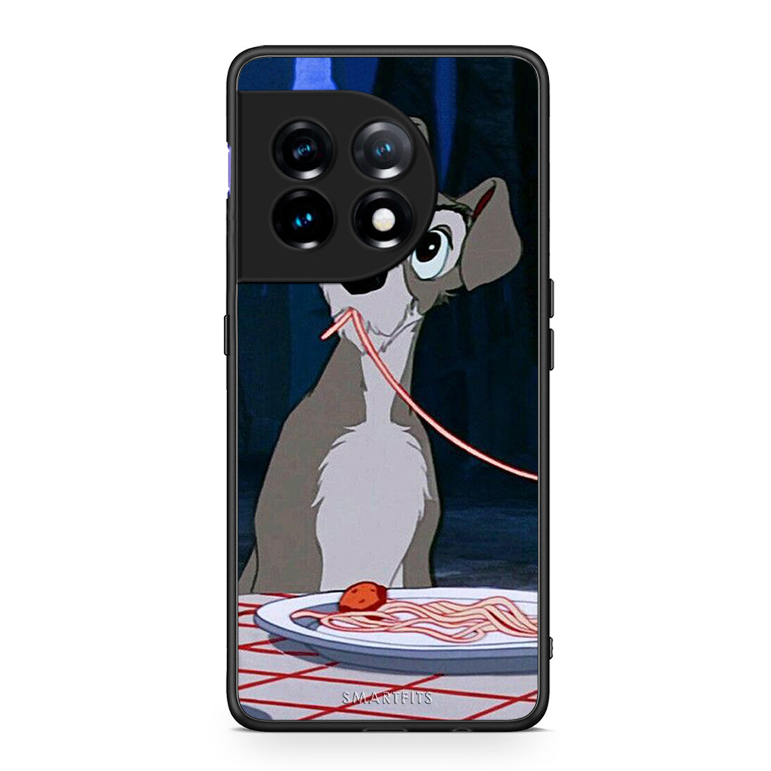 Θήκη OnePlus 11 5G Lady And Tramp 1 από τη Smartfits με σχέδιο στο πίσω μέρος και μαύρο περίβλημα | OnePlus 11 5G Lady And Tramp 1 Case with Colorful Back and Black Bezels