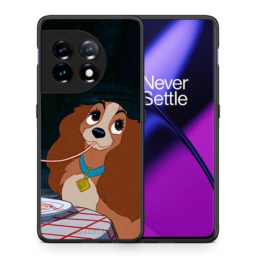 Θήκη OnePlus 11 5G Lady And Tramp 2 από τη Smartfits με σχέδιο στο πίσω μέρος και μαύρο περίβλημα | OnePlus 11 5G Lady And Tramp 2 Case with Colorful Back and Black Bezels