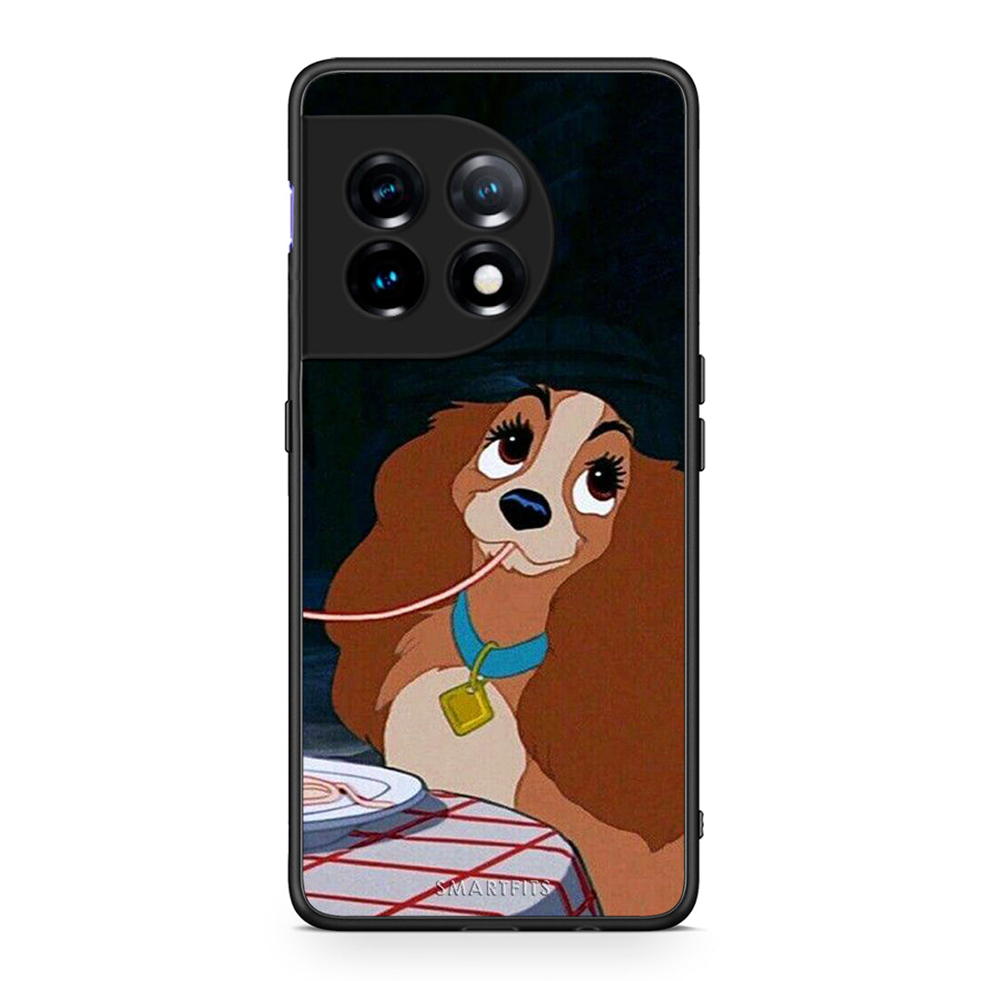 Θήκη OnePlus 11 5G Lady And Tramp 2 από τη Smartfits με σχέδιο στο πίσω μέρος και μαύρο περίβλημα | OnePlus 11 5G Lady And Tramp 2 Case with Colorful Back and Black Bezels