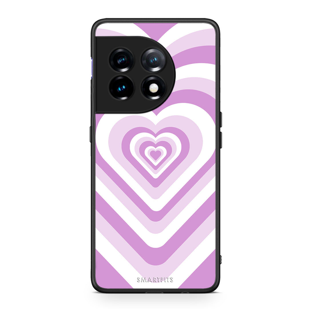 Θήκη OnePlus 11R / ACE 2 5G Lilac Hearts από τη Smartfits με σχέδιο στο πίσω μέρος και μαύρο περίβλημα | OnePlus 11R / ACE 2 5G Lilac Hearts Case with Colorful Back and Black Bezels