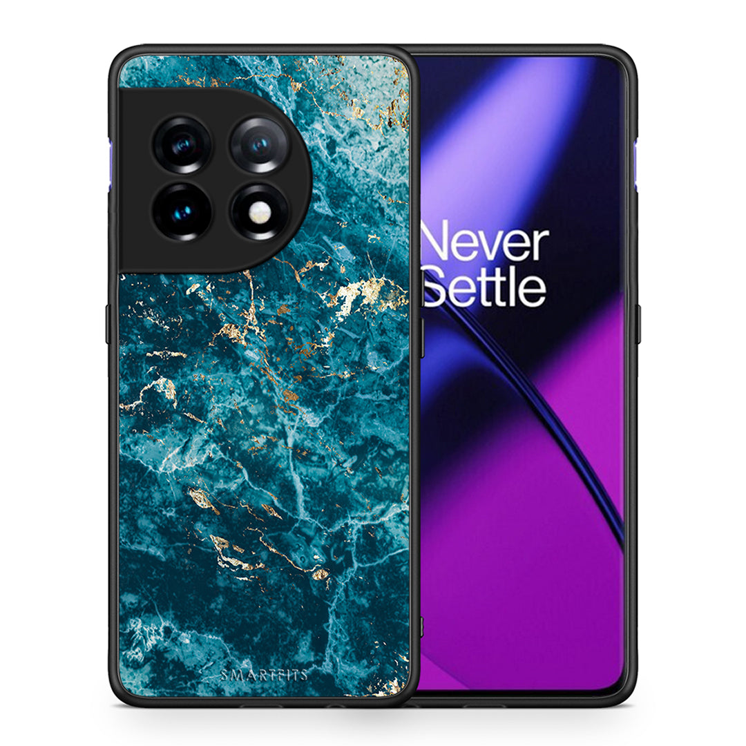 Θήκη OnePlus 11R / ACE 2 5G Marble Blue από τη Smartfits με σχέδιο στο πίσω μέρος και μαύρο περίβλημα | OnePlus 11R / ACE 2 5G Marble Blue Case with Colorful Back and Black Bezels