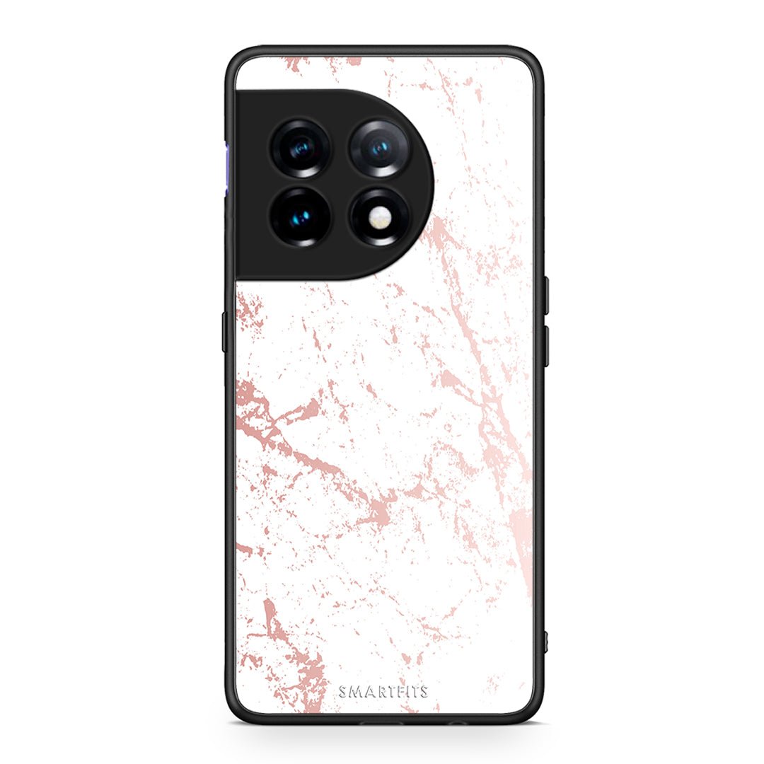 Θήκη OnePlus 11R / ACE 2 5G Marble Pink Splash από τη Smartfits με σχέδιο στο πίσω μέρος και μαύρο περίβλημα | OnePlus 11R / ACE 2 5G Marble Pink Splash Case with Colorful Back and Black Bezels