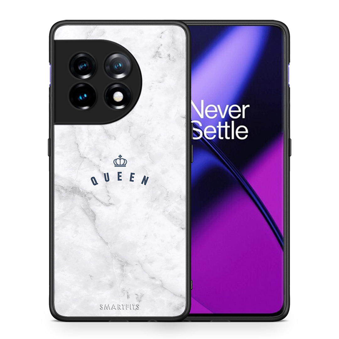 Θήκη OnePlus 11 5G Marble Queen από τη Smartfits με σχέδιο στο πίσω μέρος και μαύρο περίβλημα | OnePlus 11 5G Marble Queen Case with Colorful Back and Black Bezels