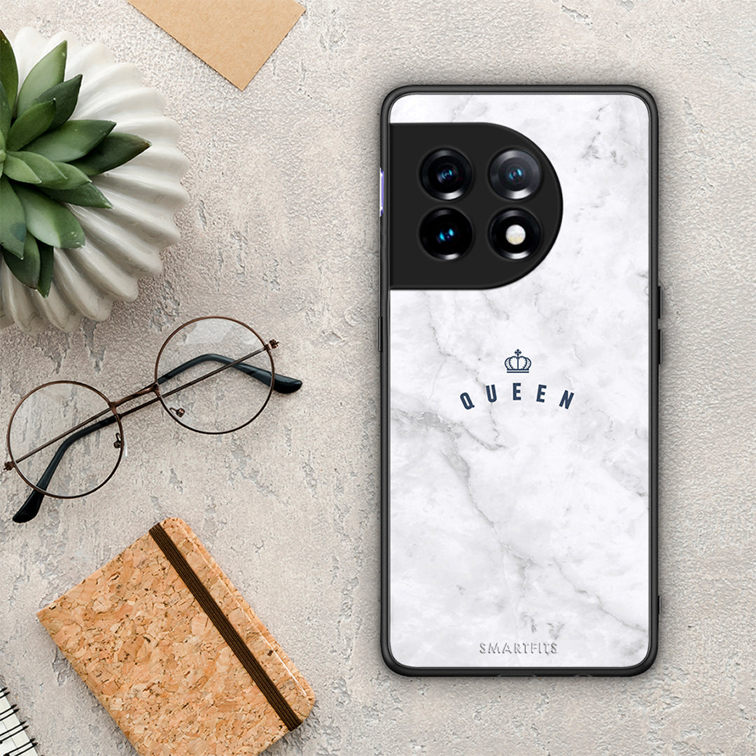 Θήκη OnePlus 11 5G Marble Queen από τη Smartfits με σχέδιο στο πίσω μέρος και μαύρο περίβλημα | OnePlus 11 5G Marble Queen Case with Colorful Back and Black Bezels