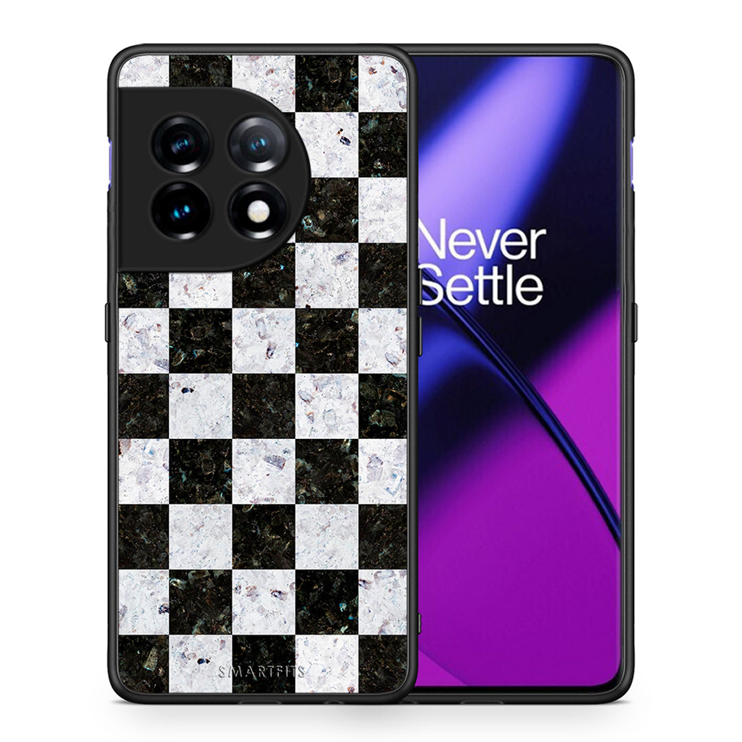 Θήκη OnePlus 11R / ACE 2 5G Marble Square Geometric από τη Smartfits με σχέδιο στο πίσω μέρος και μαύρο περίβλημα | OnePlus 11R / ACE 2 5G Marble Square Geometric Case with Colorful Back and Black Bezels