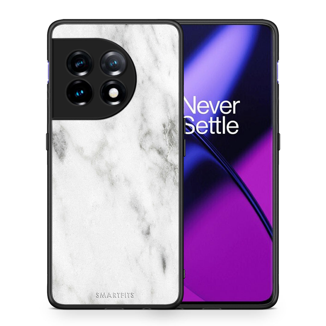 Θήκη OnePlus 11R / ACE 2 5G Marble White από τη Smartfits με σχέδιο στο πίσω μέρος και μαύρο περίβλημα | OnePlus 11R / ACE 2 5G Marble White Case with Colorful Back and Black Bezels