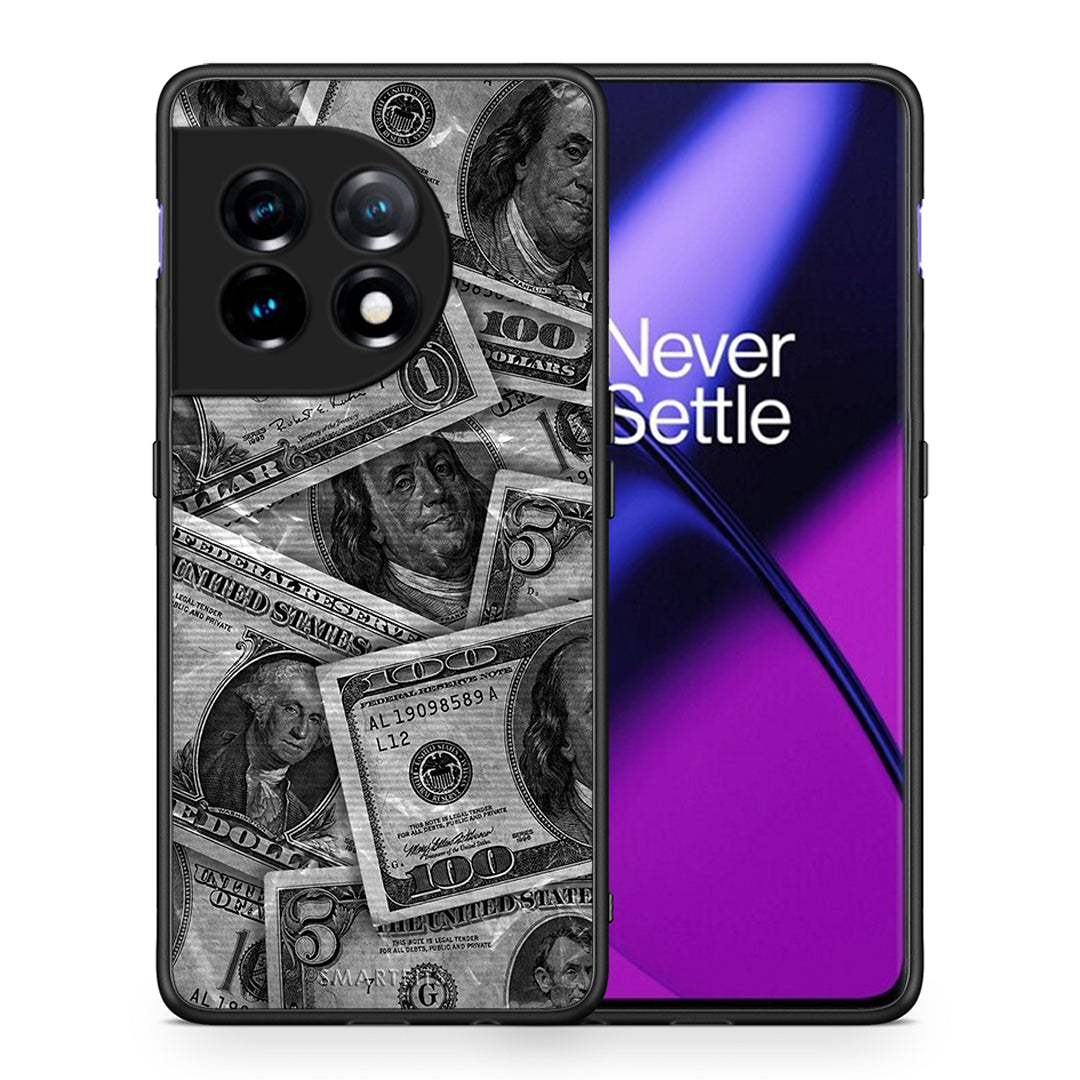 Θήκη OnePlus 11R / ACE 2 5G Money Dollars από τη Smartfits με σχέδιο στο πίσω μέρος και μαύρο περίβλημα | OnePlus 11R / ACE 2 5G Money Dollars Case with Colorful Back and Black Bezels