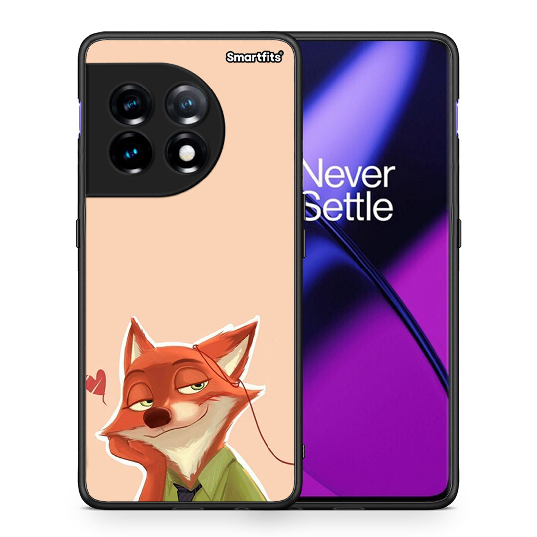 Θήκη OnePlus 11 5G Nick Wilde And Judy Hopps Love 1 από τη Smartfits με σχέδιο στο πίσω μέρος και μαύρο περίβλημα | OnePlus 11 5G Nick Wilde And Judy Hopps Love 1 Case with Colorful Back and Black Bezels