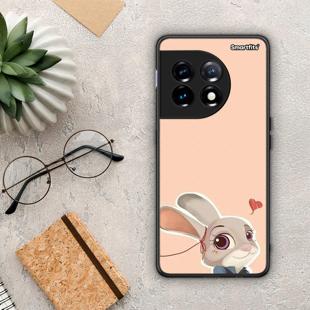 Θήκη OnePlus 11 5G Nick Wilde And Judy Hopps Love 2 από τη Smartfits με σχέδιο στο πίσω μέρος και μαύρο περίβλημα | OnePlus 11 5G Nick Wilde And Judy Hopps Love 2 Case with Colorful Back and Black Bezels