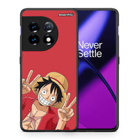 Thumbnail for Θήκη OnePlus 11 5G Pirate Luffy από τη Smartfits με σχέδιο στο πίσω μέρος και μαύρο περίβλημα | OnePlus 11 5G Pirate Luffy Case with Colorful Back and Black Bezels