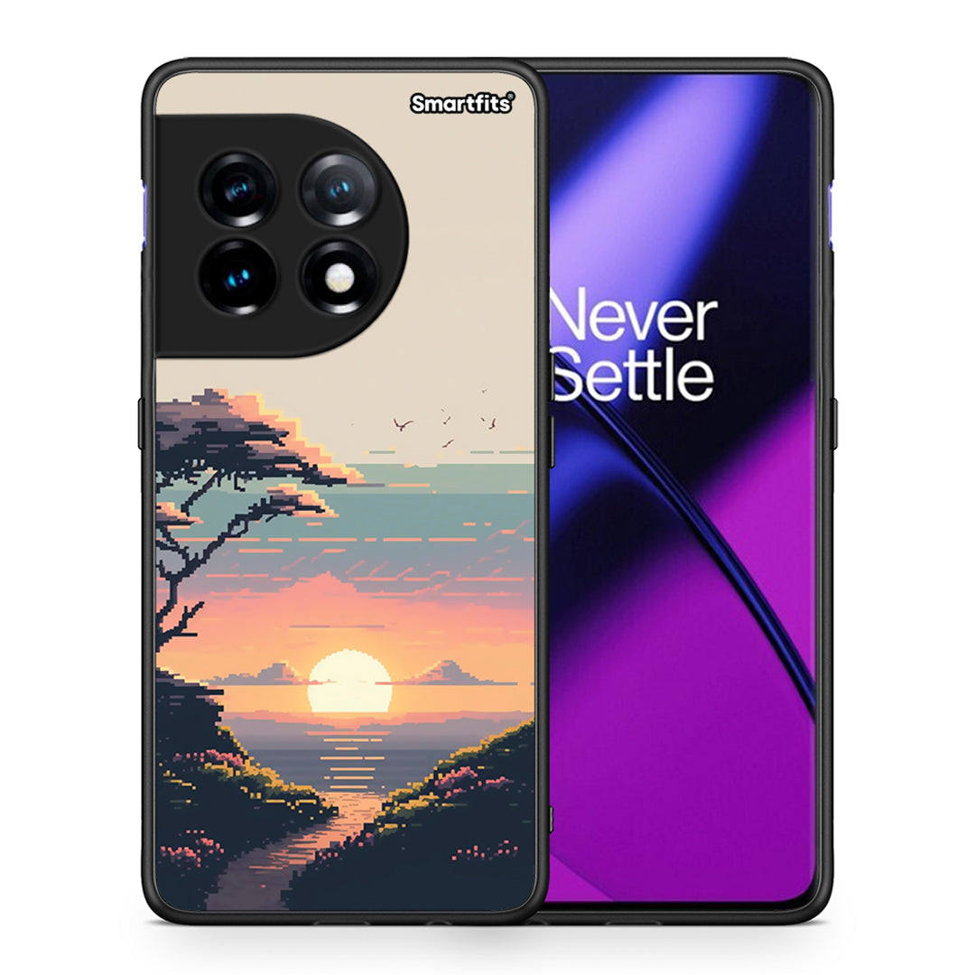 Θήκη OnePlus 11R / ACE 2 5G Pixel Sunset από τη Smartfits με σχέδιο στο πίσω μέρος και μαύρο περίβλημα | OnePlus 11R / ACE 2 5G Pixel Sunset Case with Colorful Back and Black Bezels