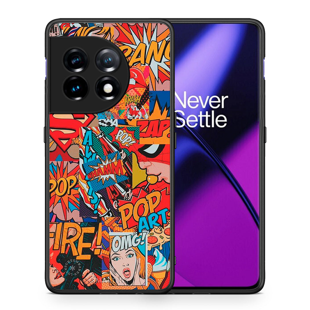 Θήκη OnePlus 11 5G PopArt OMG από τη Smartfits με σχέδιο στο πίσω μέρος και μαύρο περίβλημα | OnePlus 11 5G PopArt OMG Case with Colorful Back and Black Bezels