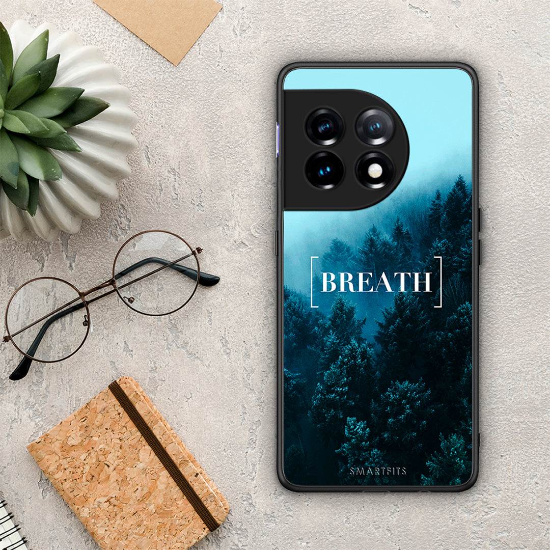 Θήκη OnePlus 11R / ACE 2 5G Quote Breath από τη Smartfits με σχέδιο στο πίσω μέρος και μαύρο περίβλημα | OnePlus 11R / ACE 2 5G Quote Breath Case with Colorful Back and Black Bezels