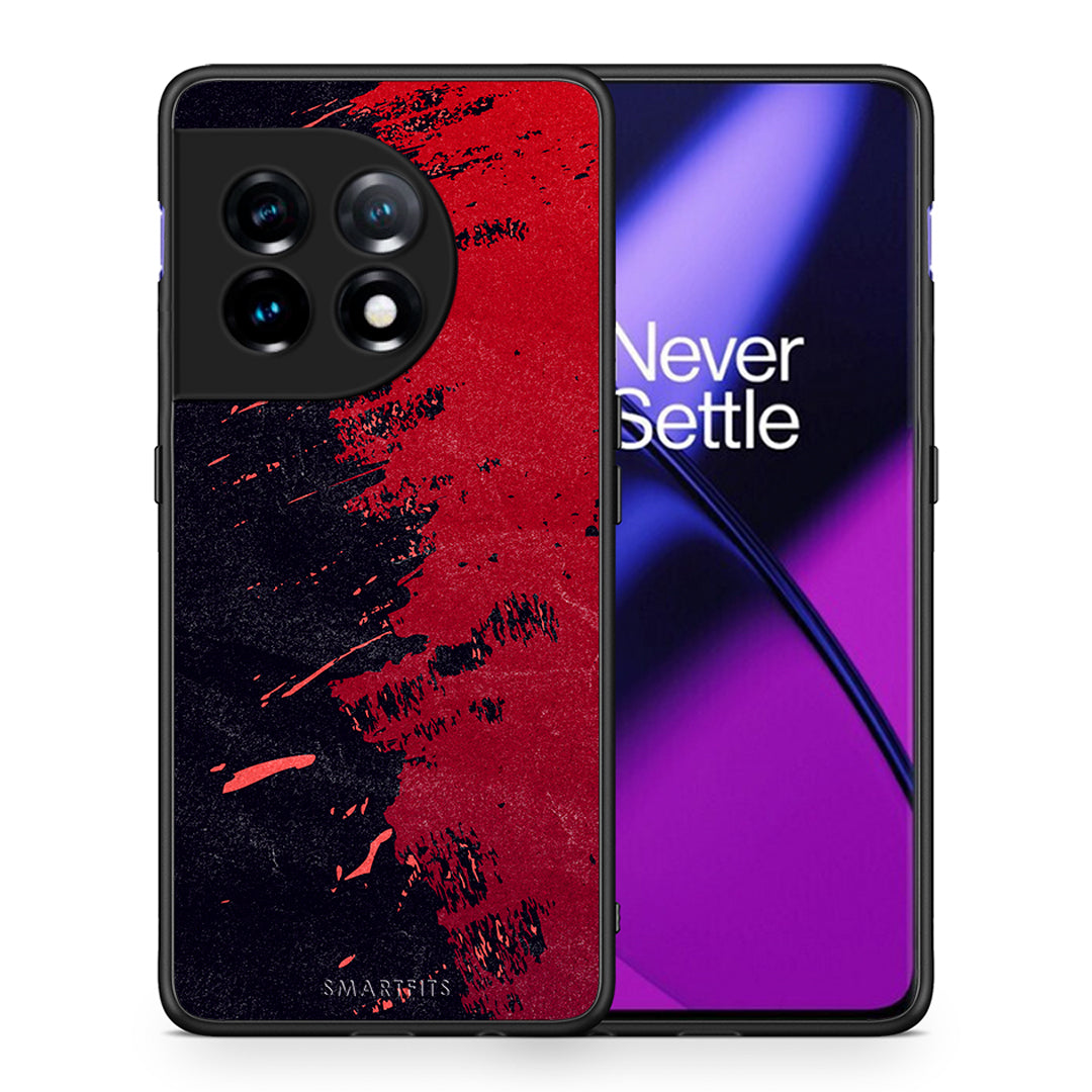 Θήκη OnePlus 11R / ACE 2 5G Red Paint από τη Smartfits με σχέδιο στο πίσω μέρος και μαύρο περίβλημα | OnePlus 11R / ACE 2 5G Red Paint Case with Colorful Back and Black Bezels