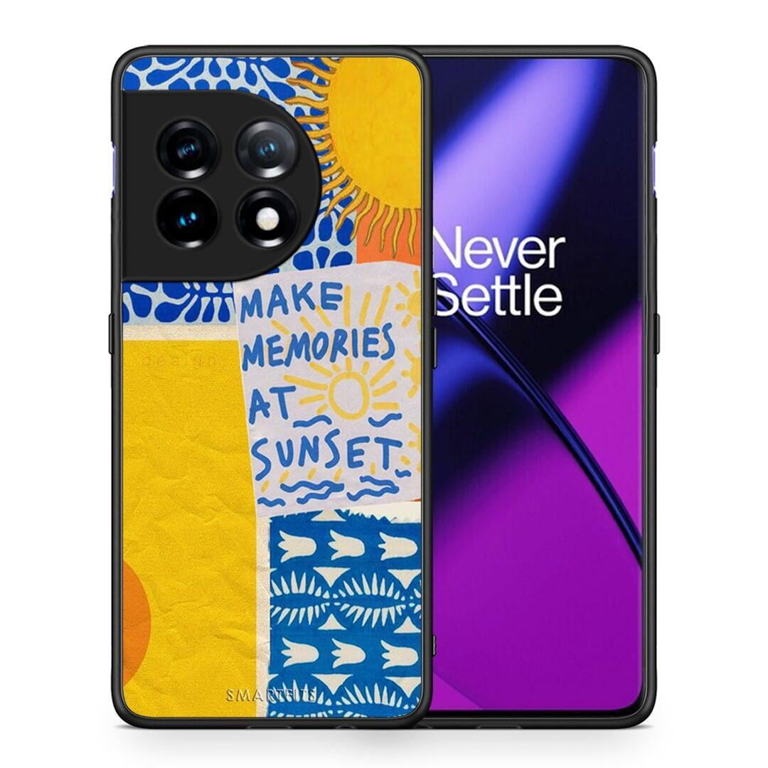 Θήκη OnePlus 11 5G Sunset Memories από τη Smartfits με σχέδιο στο πίσω μέρος και μαύρο περίβλημα | OnePlus 11 5G Sunset Memories Case with Colorful Back and Black Bezels