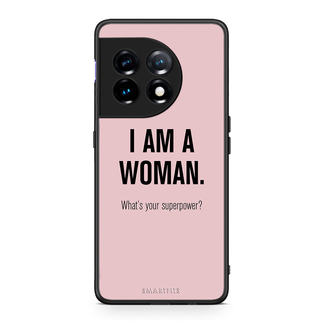 Θήκη OnePlus 11R / ACE 2 5G Superpower Woman από τη Smartfits με σχέδιο στο πίσω μέρος και μαύρο περίβλημα | OnePlus 11R / ACE 2 5G Superpower Woman Case with Colorful Back and Black Bezels