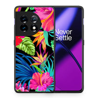 Thumbnail for Θήκη OnePlus 11R / ACE 2 5G Tropical Flowers από τη Smartfits με σχέδιο στο πίσω μέρος και μαύρο περίβλημα | OnePlus 11R / ACE 2 5G Tropical Flowers Case with Colorful Back and Black Bezels