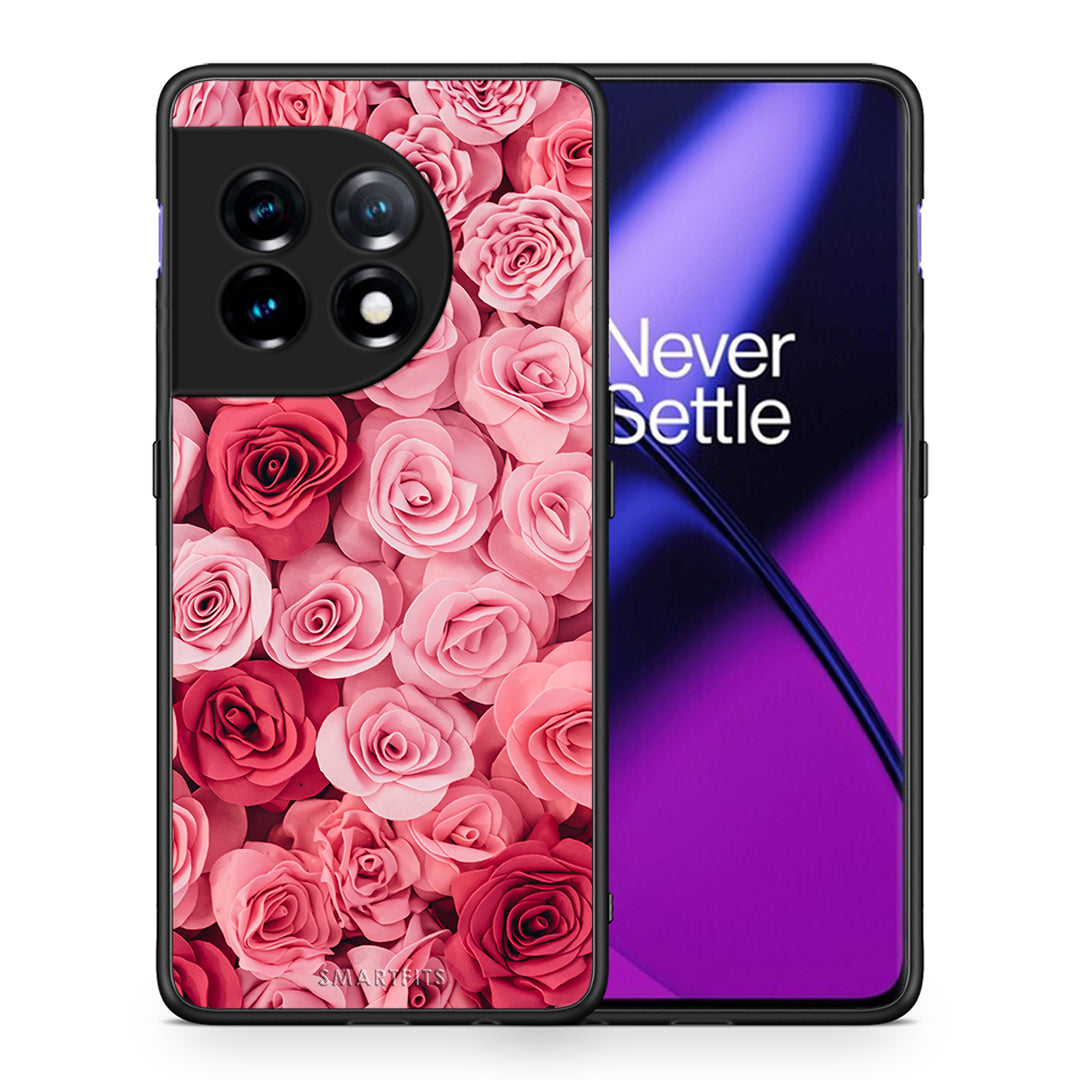 Θήκη OnePlus 11 5G Valentine RoseGarden από τη Smartfits με σχέδιο στο πίσω μέρος και μαύρο περίβλημα | OnePlus 11 5G Valentine RoseGarden Case with Colorful Back and Black Bezels