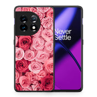 Thumbnail for Θήκη OnePlus 11R / ACE 2 5G Valentine RoseGarden από τη Smartfits με σχέδιο στο πίσω μέρος και μαύρο περίβλημα | OnePlus 11R / ACE 2 5G Valentine RoseGarden Case with Colorful Back and Black Bezels