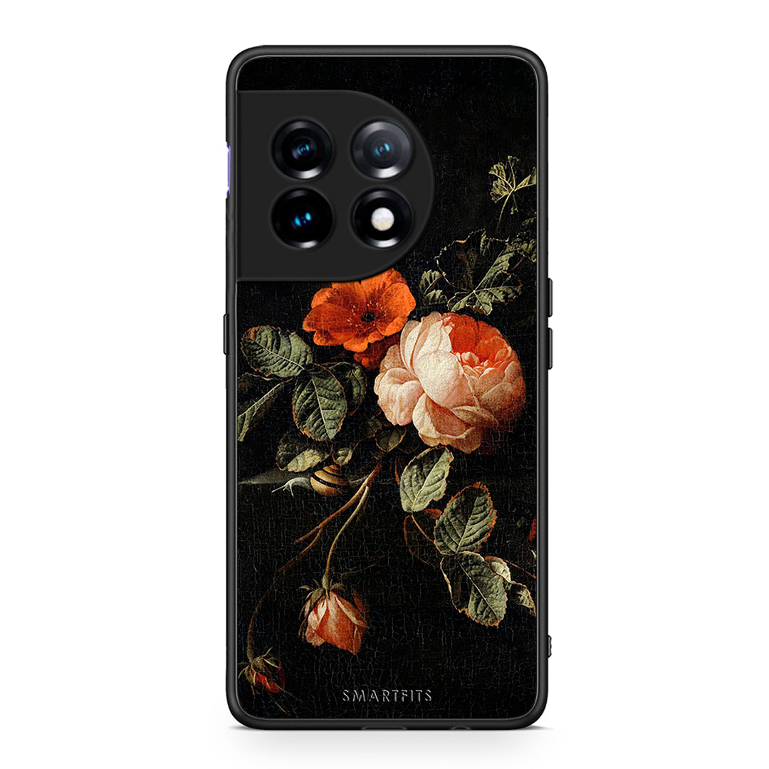 Θήκη OnePlus 11R / ACE 2 5G Vintage Roses από τη Smartfits με σχέδιο στο πίσω μέρος και μαύρο περίβλημα | OnePlus 11R / ACE 2 5G Vintage Roses Case with Colorful Back and Black Bezels