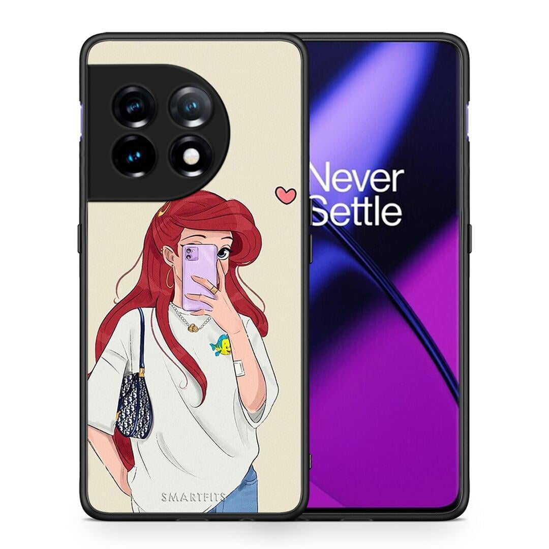 Θήκη OnePlus 11R / ACE 2 5G Walking Mermaid από τη Smartfits με σχέδιο στο πίσω μέρος και μαύρο περίβλημα | OnePlus 11R / ACE 2 5G Walking Mermaid Case with Colorful Back and Black Bezels