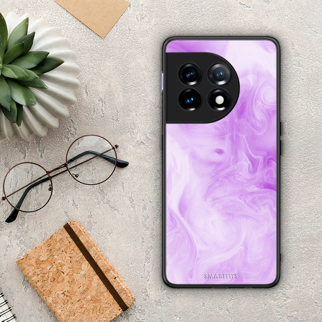 Θήκη OnePlus 11R / ACE 2 5G Watercolor Lavender από τη Smartfits με σχέδιο στο πίσω μέρος και μαύρο περίβλημα | OnePlus 11R / ACE 2 5G Watercolor Lavender Case with Colorful Back and Black Bezels