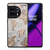 Thumbnail for Θήκη OnePlus 11R / ACE 2 5G World Map από τη Smartfits με σχέδιο στο πίσω μέρος και μαύρο περίβλημα | OnePlus 11R / ACE 2 5G World Map Case with Colorful Back and Black Bezels