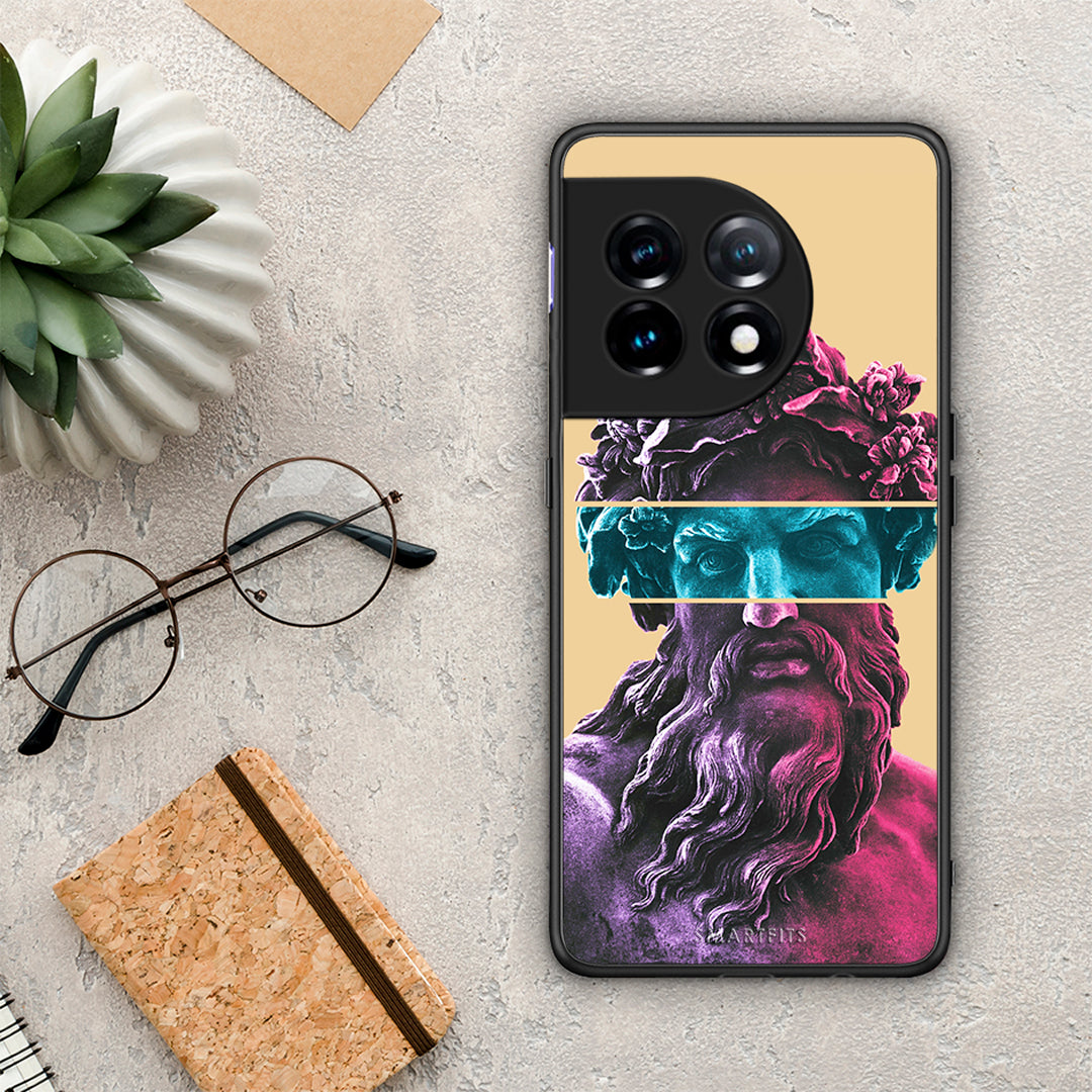 Θήκη OnePlus 11 5G Zeus Art από τη Smartfits με σχέδιο στο πίσω μέρος και μαύρο περίβλημα | OnePlus 11 5G Zeus Art Case with Colorful Back and Black Bezels