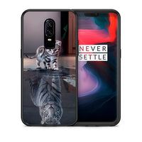 Thumbnail for Θήκη OnePlus 6 Tiger Cute από τη Smartfits με σχέδιο στο πίσω μέρος και μαύρο περίβλημα | OnePlus 6 Tiger Cute case with colorful back and black bezels