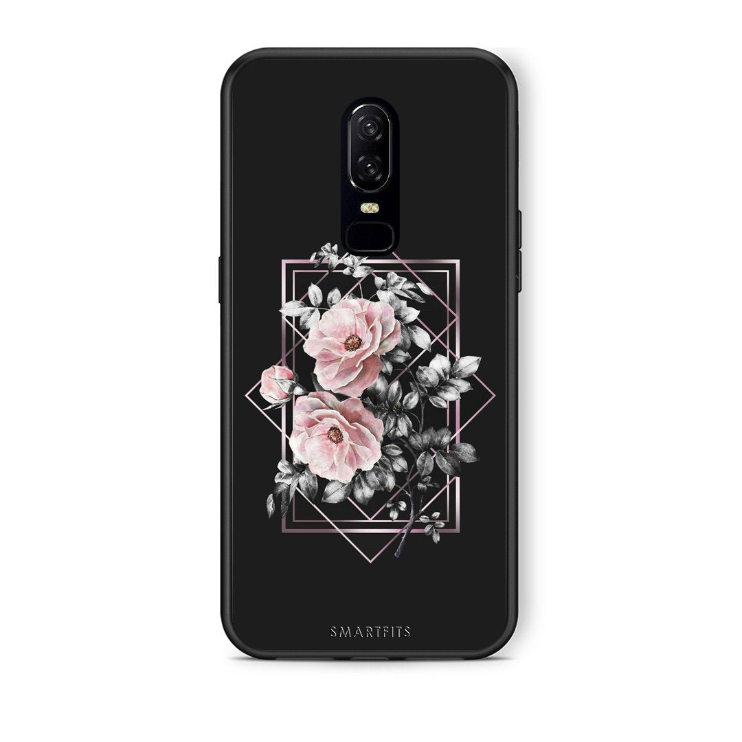4 - OnePlus 6 Frame Flower case, cover, bumper