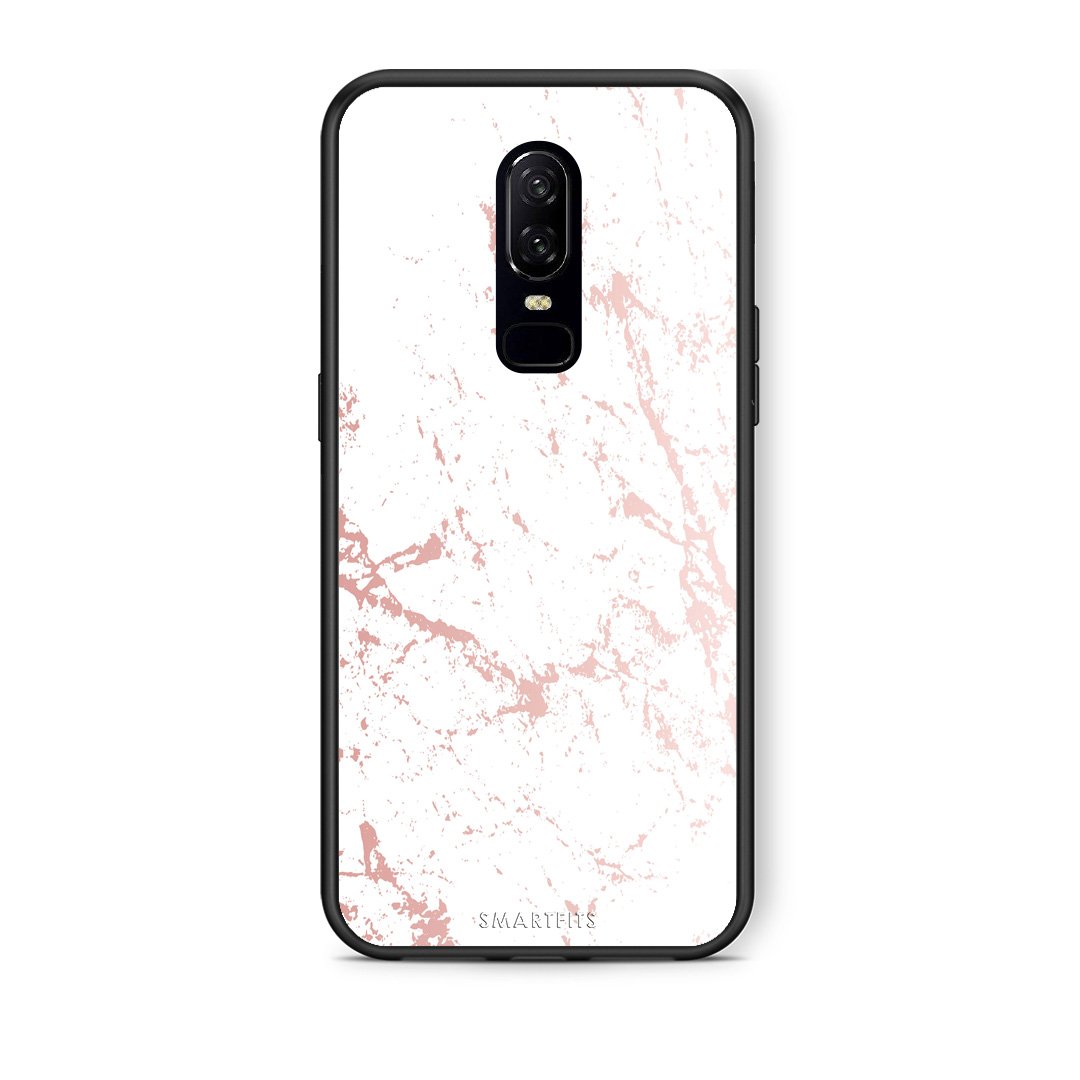 116 - OnePlus 6 Pink Splash Marble case, cover, bumper