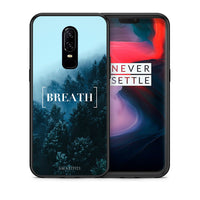 Thumbnail for Θήκη OnePlus 6 Breath Quote από τη Smartfits με σχέδιο στο πίσω μέρος και μαύρο περίβλημα | OnePlus 6 Breath Quote case with colorful back and black bezels
