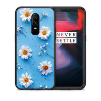 Thumbnail for Θήκη OnePlus 6 Real Daisies από τη Smartfits με σχέδιο στο πίσω μέρος και μαύρο περίβλημα | OnePlus 6 Real Daisies case with colorful back and black bezels