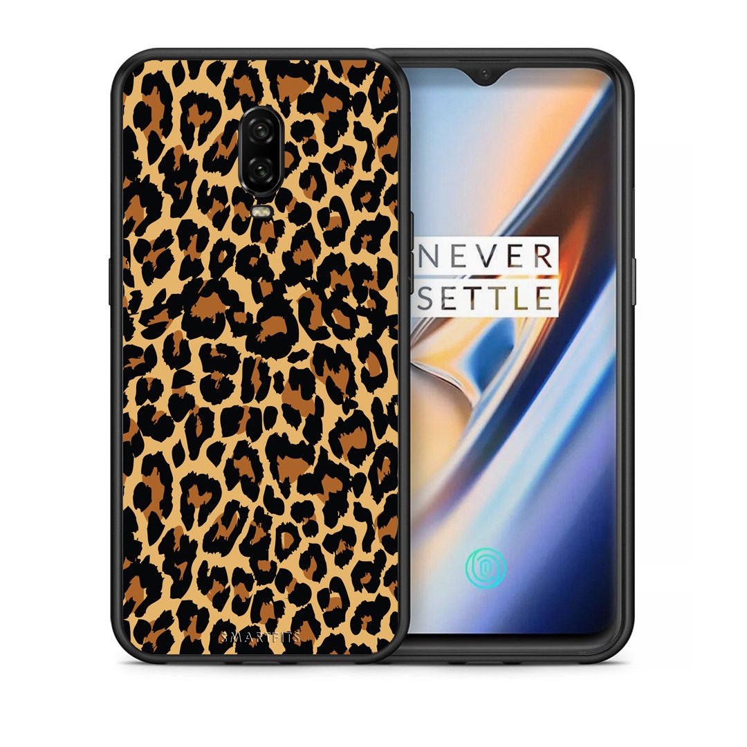 Θήκη OnePlus 6T Leopard Animal από τη Smartfits με σχέδιο στο πίσω μέρος και μαύρο περίβλημα | OnePlus 6T Leopard Animal case with colorful back and black bezels