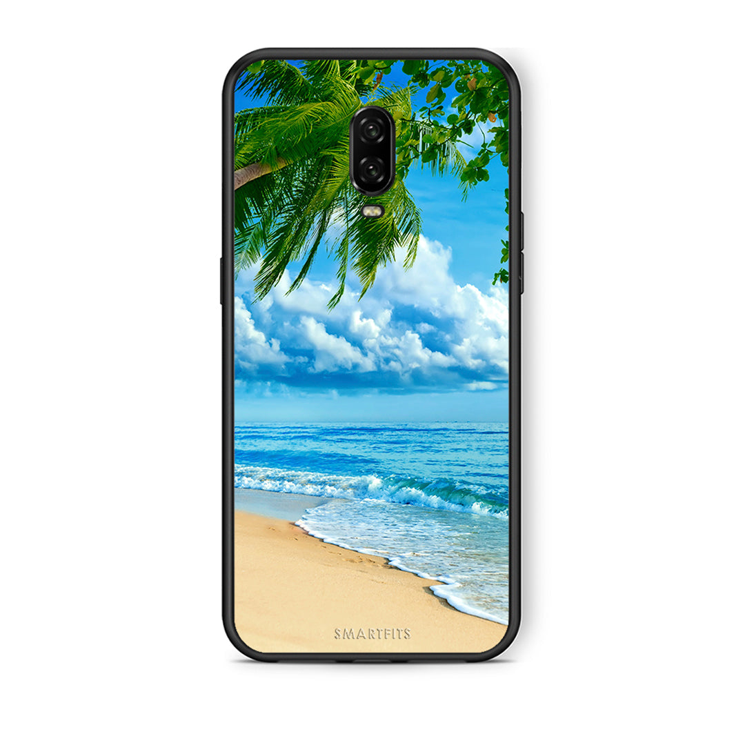 OnePlus 6T Beautiful Beach θήκη από τη Smartfits με σχέδιο στο πίσω μέρος και μαύρο περίβλημα | Smartphone case with colorful back and black bezels by Smartfits
