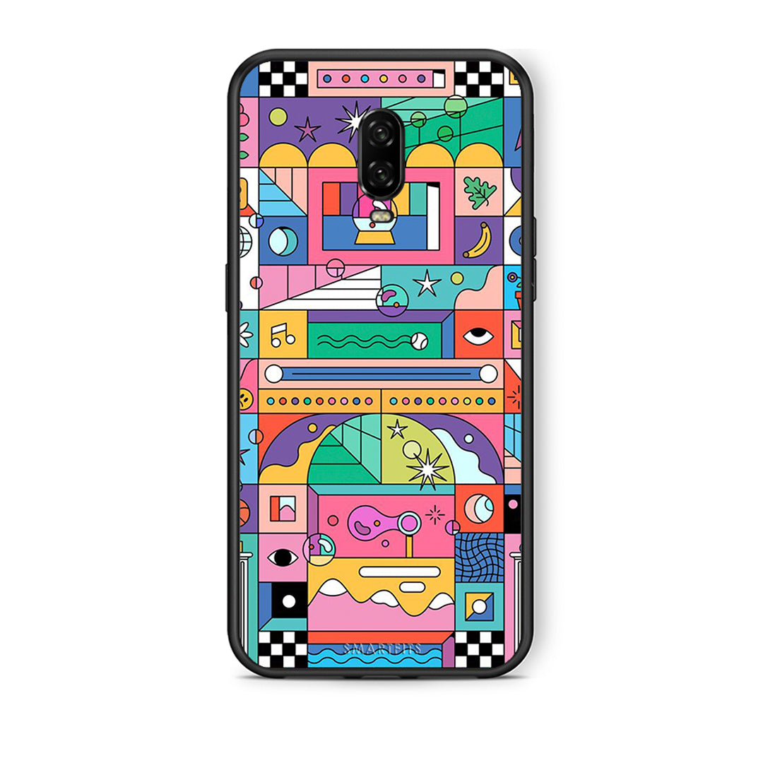 OnePlus 6T Bubbles Soap θήκη από τη Smartfits με σχέδιο στο πίσω μέρος και μαύρο περίβλημα | Smartphone case with colorful back and black bezels by Smartfits