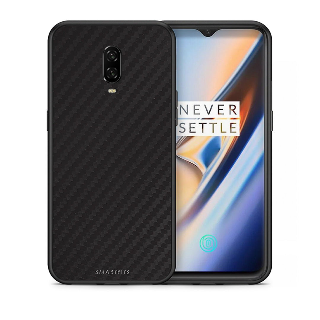 Θήκη OnePlus 6T Carbon Black από τη Smartfits με σχέδιο στο πίσω μέρος και μαύρο περίβλημα | OnePlus 6T Carbon Black case with colorful back and black bezels