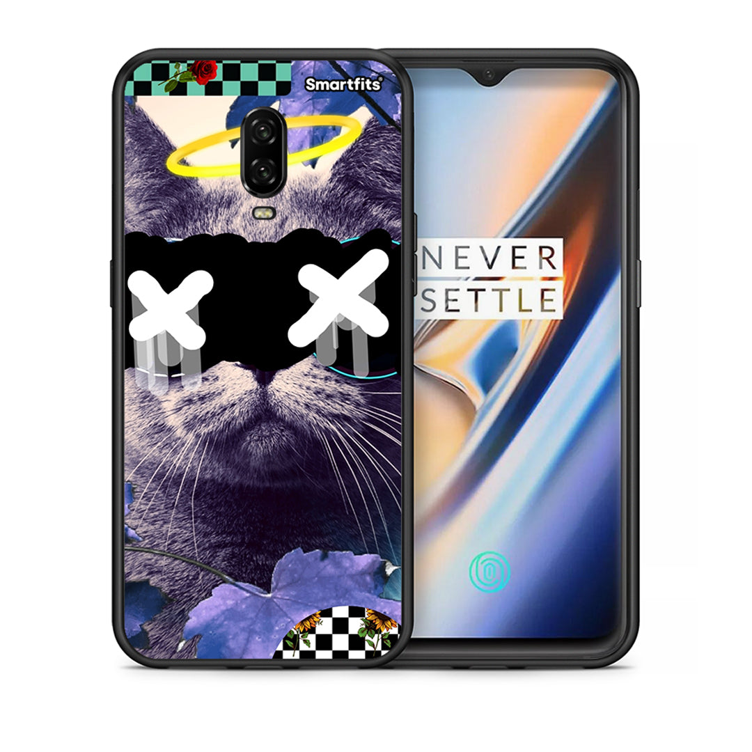 Θήκη OnePlus 6T Cat Collage από τη Smartfits με σχέδιο στο πίσω μέρος και μαύρο περίβλημα | OnePlus 6T Cat Collage case with colorful back and black bezels