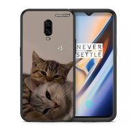 Thumbnail for Θήκη OnePlus 6 Cats In Love από τη Smartfits με σχέδιο στο πίσω μέρος και μαύρο περίβλημα | OnePlus 6 Cats In Love case with colorful back and black bezels