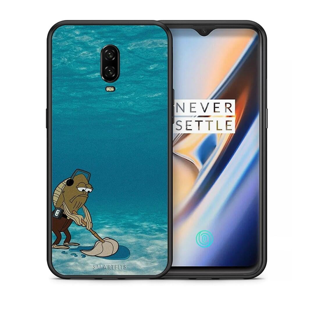 Θήκη OnePlus 6T Clean The Ocean από τη Smartfits με σχέδιο στο πίσω μέρος και μαύρο περίβλημα | OnePlus 6T Clean The Ocean case with colorful back and black bezels