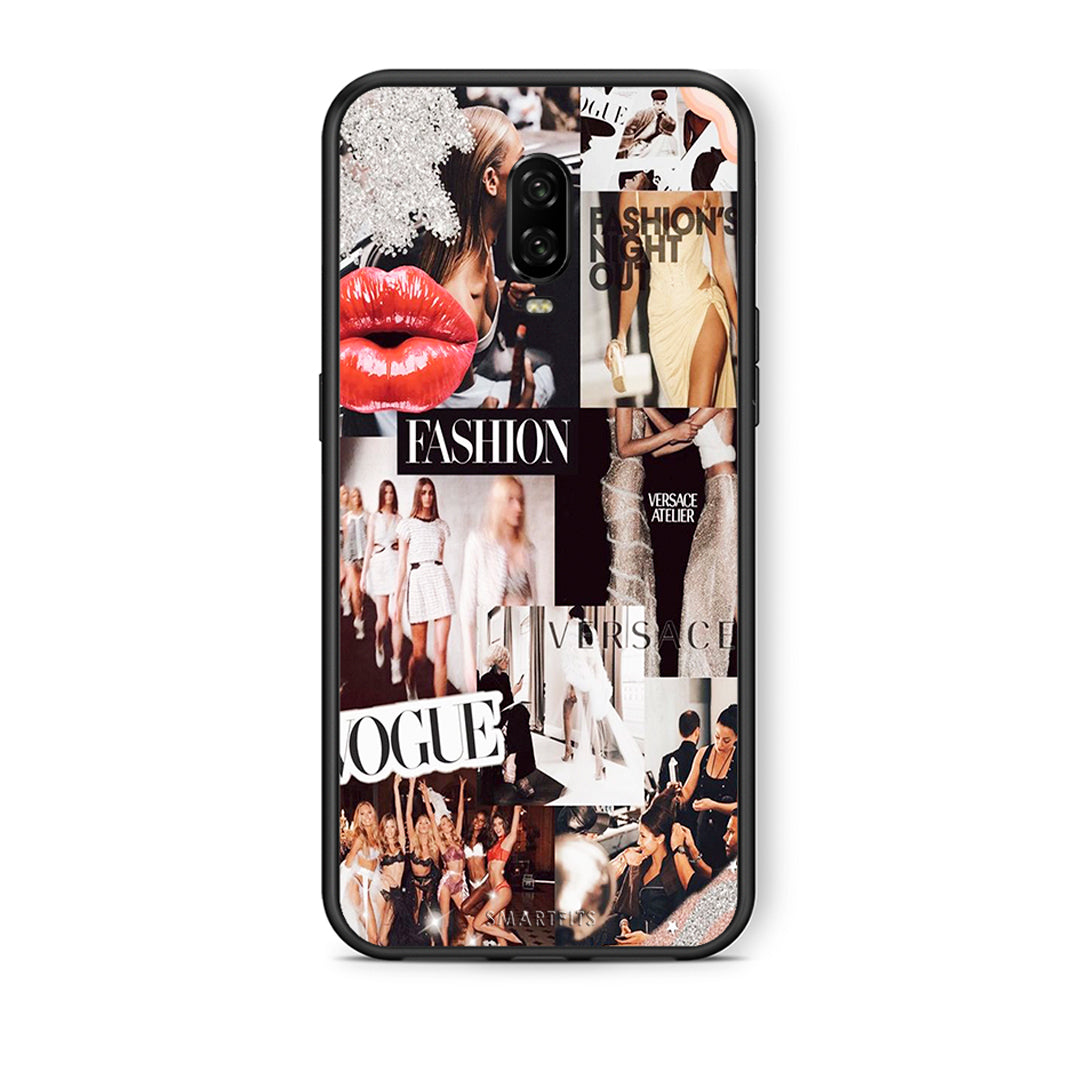 OnePlus 6T Collage Fashion Θήκη Αγίου Βαλεντίνου από τη Smartfits με σχέδιο στο πίσω μέρος και μαύρο περίβλημα | Smartphone case with colorful back and black bezels by Smartfits