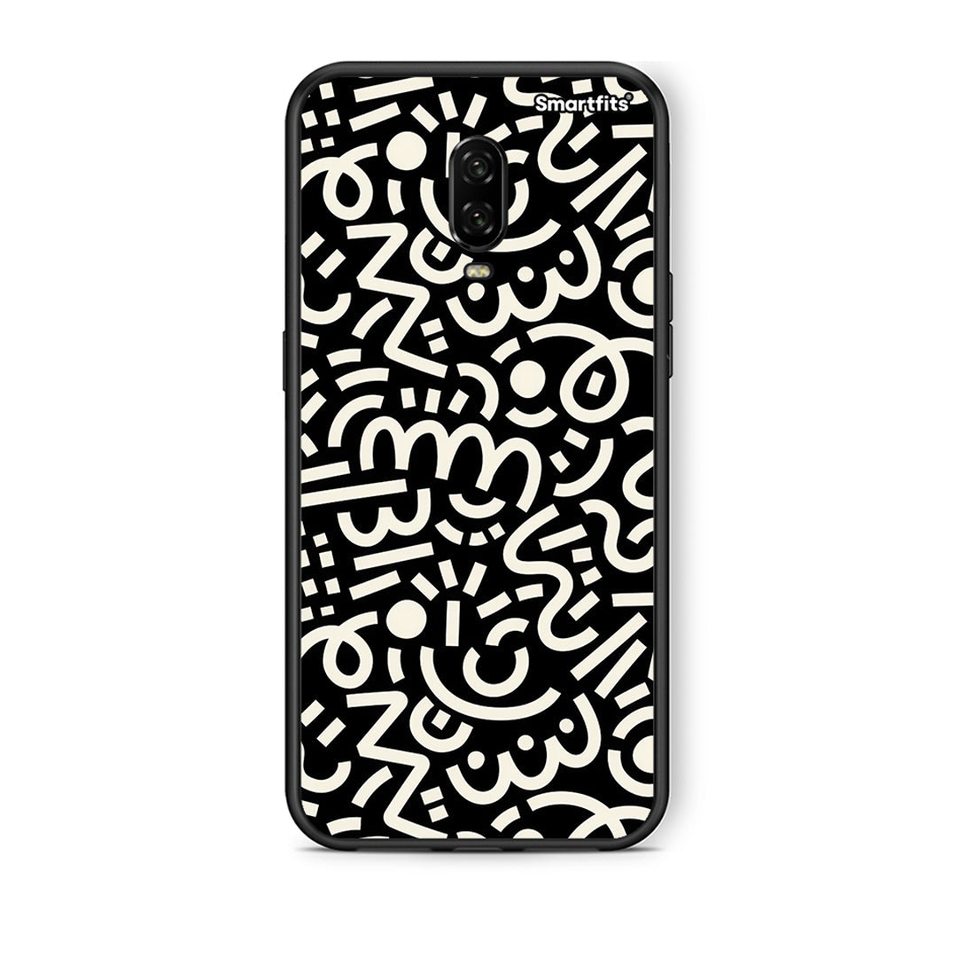 OnePlus 6T Doodle Art Θήκη από τη Smartfits με σχέδιο στο πίσω μέρος και μαύρο περίβλημα | Smartphone case with colorful back and black bezels by Smartfits