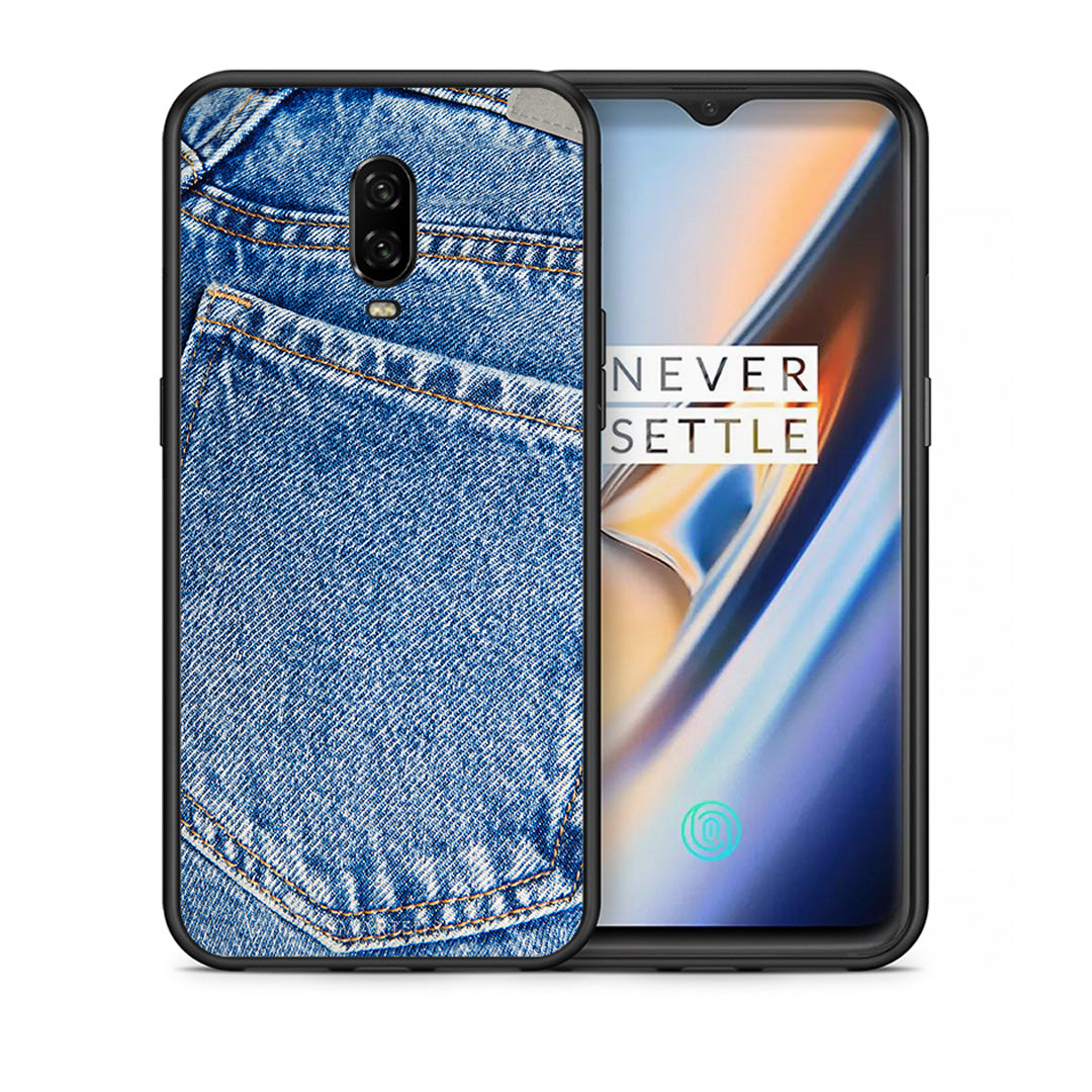 Θήκη OnePlus 6T Jeans Pocket από τη Smartfits με σχέδιο στο πίσω μέρος και μαύρο περίβλημα | OnePlus 6T Jeans Pocket case with colorful back and black bezels